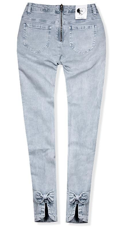 Šedé jeans kalhoty se zipem vzadu