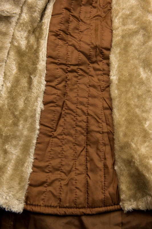 Camel hnědá parka na podzim/zimu s odnímatelným futrem