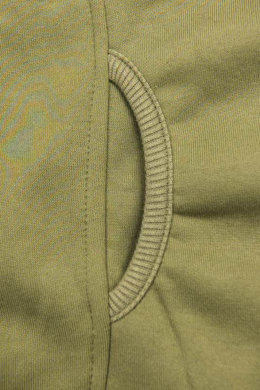 Khaki prodloužená mikina na zip