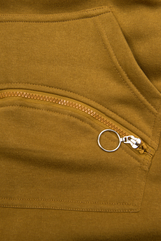 Prodloužená mikina mustard/černá