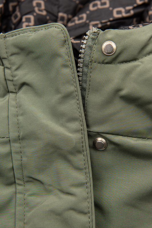 Oboustranná přechodná parka khaki/černá