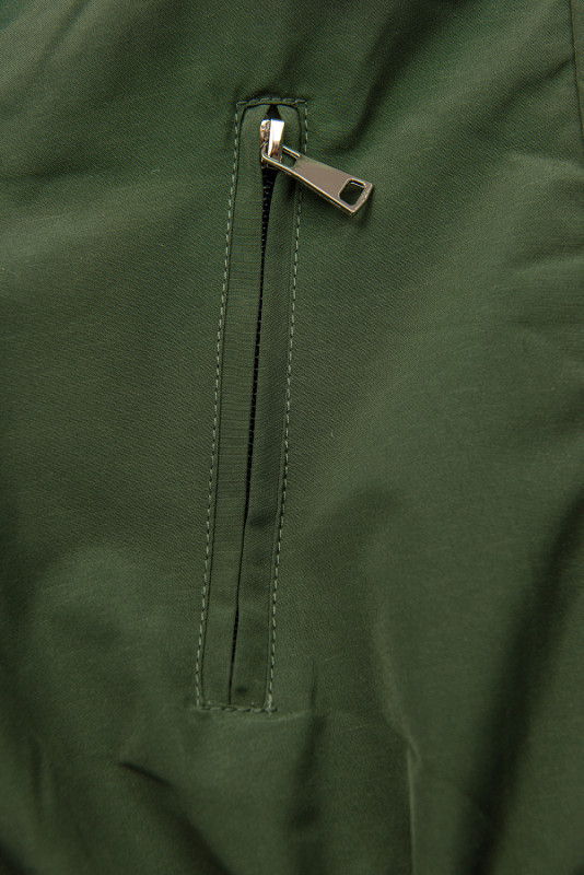 Přechodná vzorovaná oboustranná parka khaki