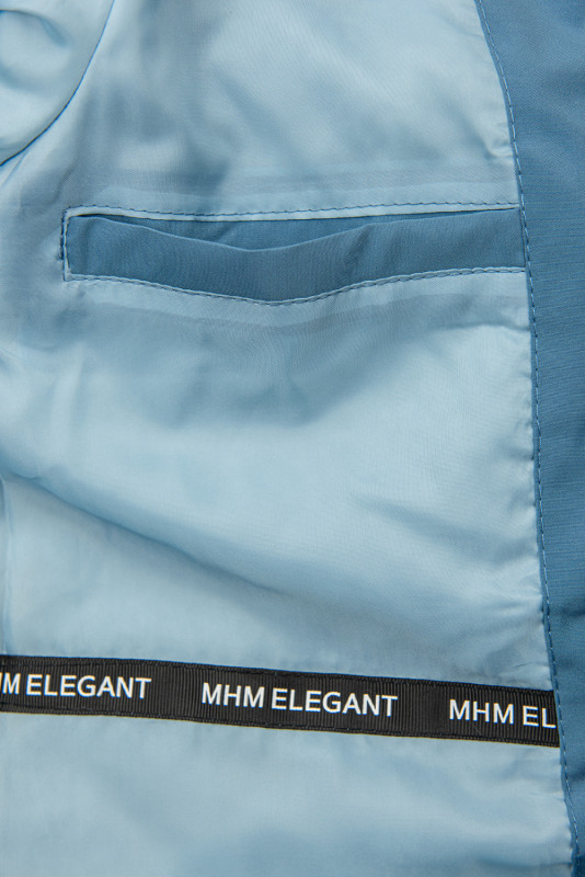 Jeans modrá přechodná parka s modrou podšívkou
