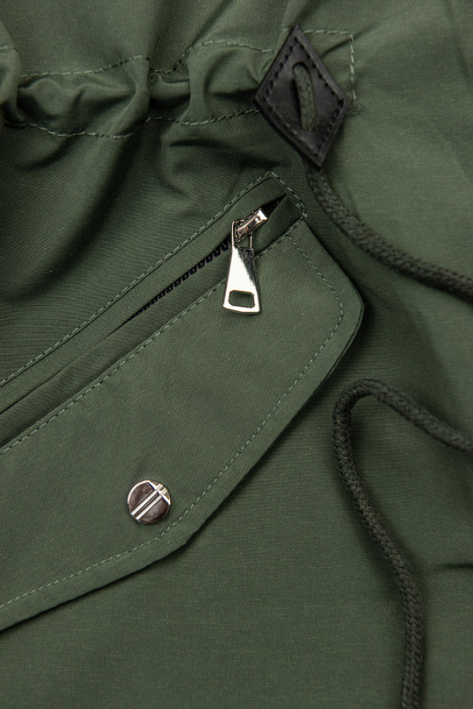 Lehká oboustranná přechodná parka khaki/černá
