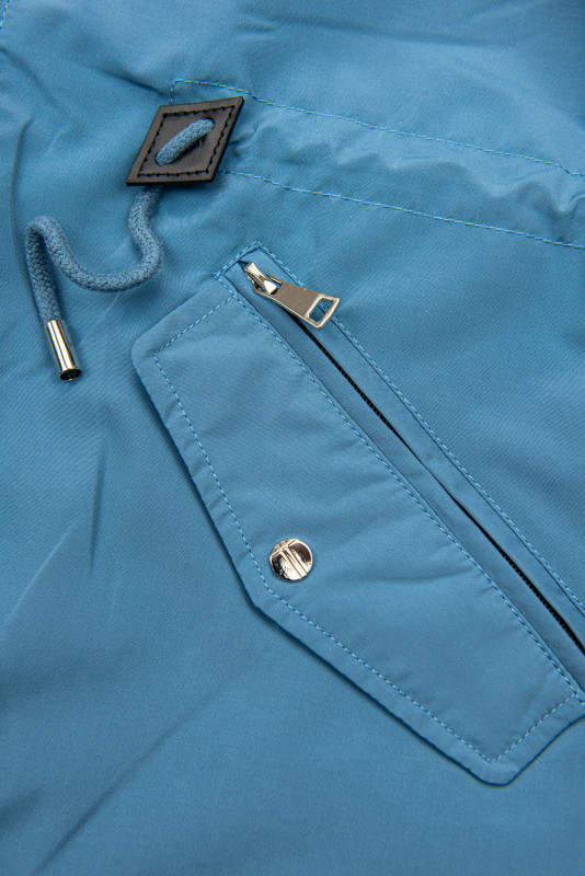 Lehká oboustranná přechodná parka jeans modrá/béžová