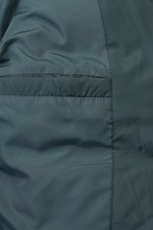 Petrolejově zelená dlouhá zimní bunda s kožešinou