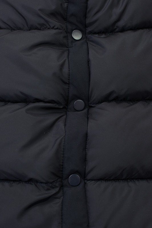 Tmavě modrá dlouhá zimní bunda s kožešinou