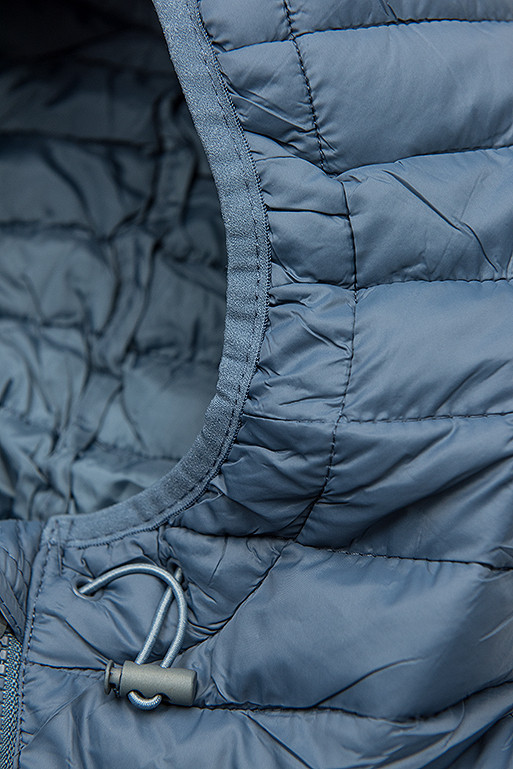 Jeans modrá prošívaná přechodná bunda