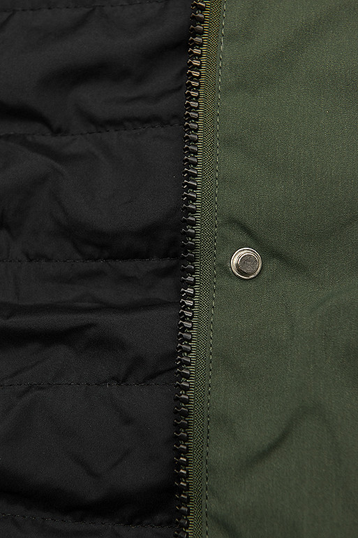 Přechodná parka oboustranná khaki/černá