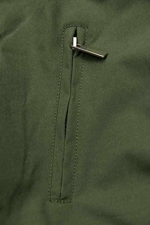 Khaki/hnědá vzorovaná parka