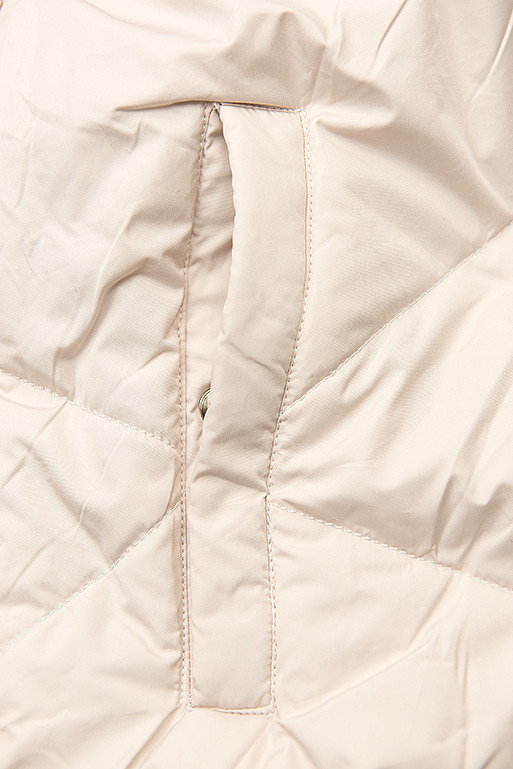 Prodloužená oboustranná parka modrá/krémová