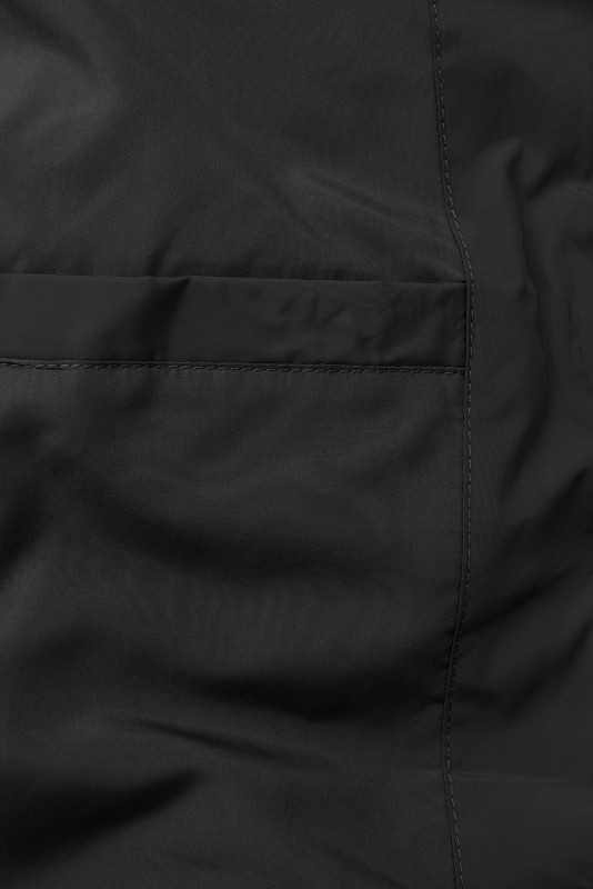 Elegantní zimní bunda s kožešinou, černá