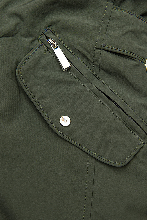 Oboustranná bunda se stahováním khaki/černá