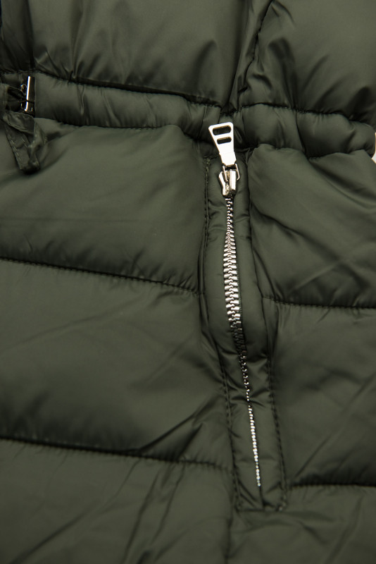 Khaki/zelená oboustranná zimní parka