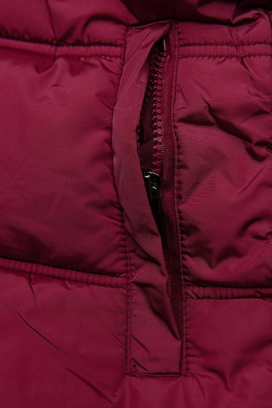 Burgundy zimní bunda v prošívaném designu