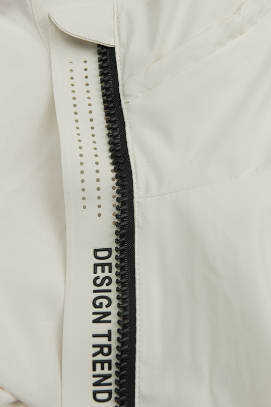 Krémová jarní parka se stahováním v pase