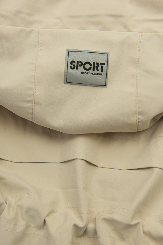 Béžová přechodná parka se stahováním v pase