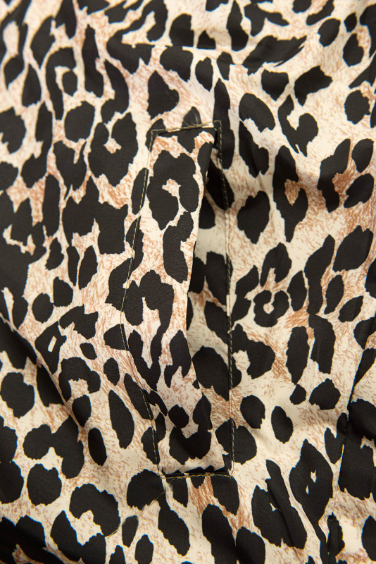 Oboustranná vesta s leopardím vzorem hnědá