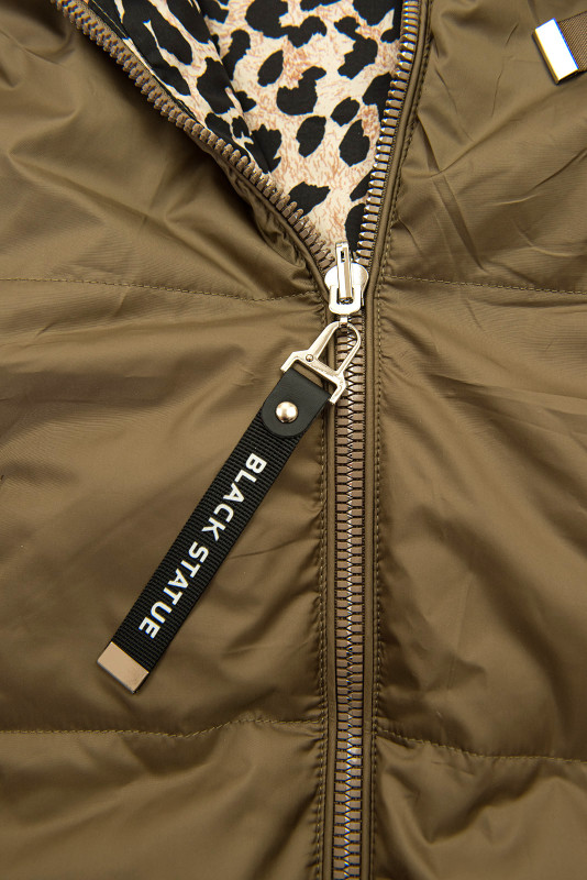 Oboustranná vesta s leopardím vzorem hnědá