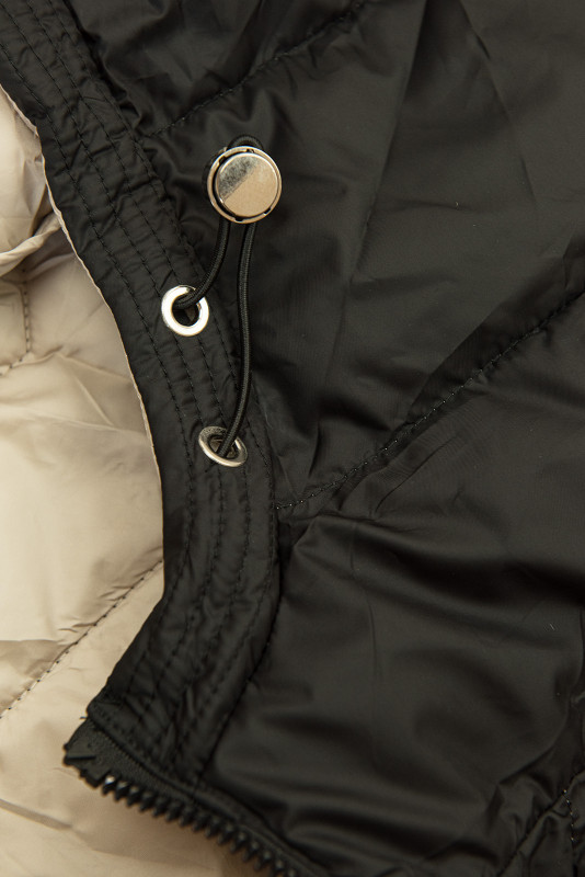 Oboustranná bunda s kapucí černá/béžová