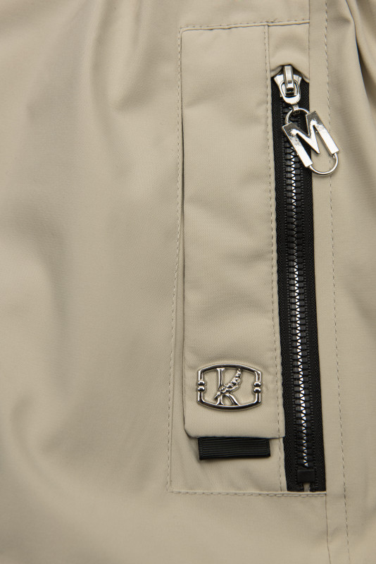 Béžová jarní parka s odepínatelnou kapucí