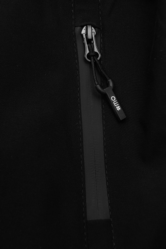 Černá jarní parka s dvoucestným zipem