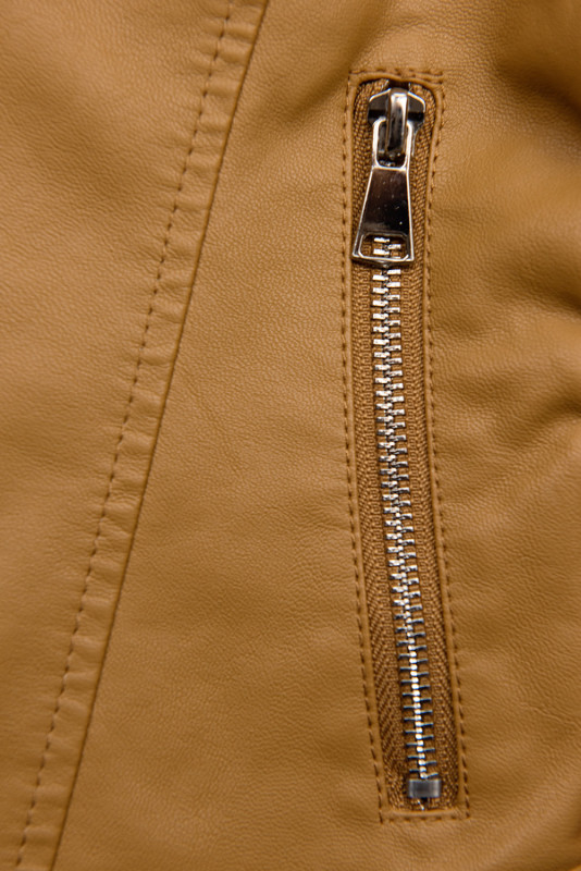 Camel hnědá basic koženková bunda