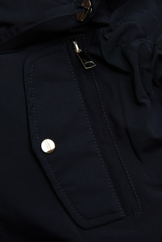 Přechodná oboustranná parka s kapucí modrá/žlutá