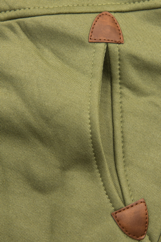 Khaki mikina s dvoucestným zipem