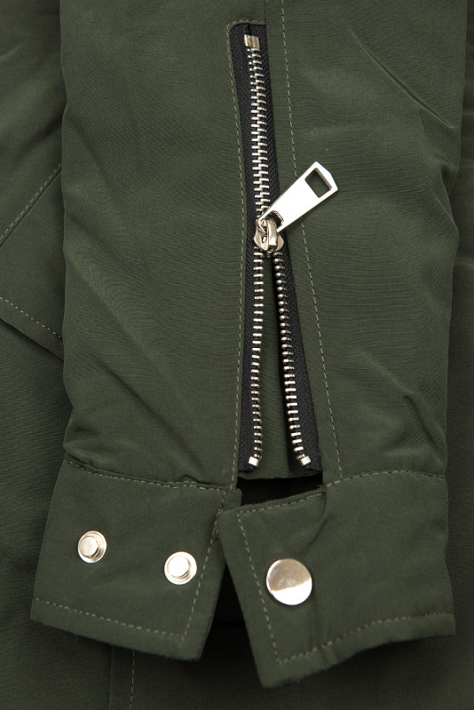 Army zelená parka s odepínatelnou kožešinou