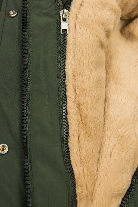 Army zelená parka s odnímatelnou vnitřní podšívkou