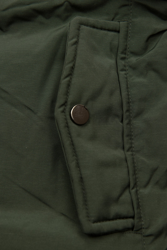 Khaki/šedá oboustranná zimní bunda