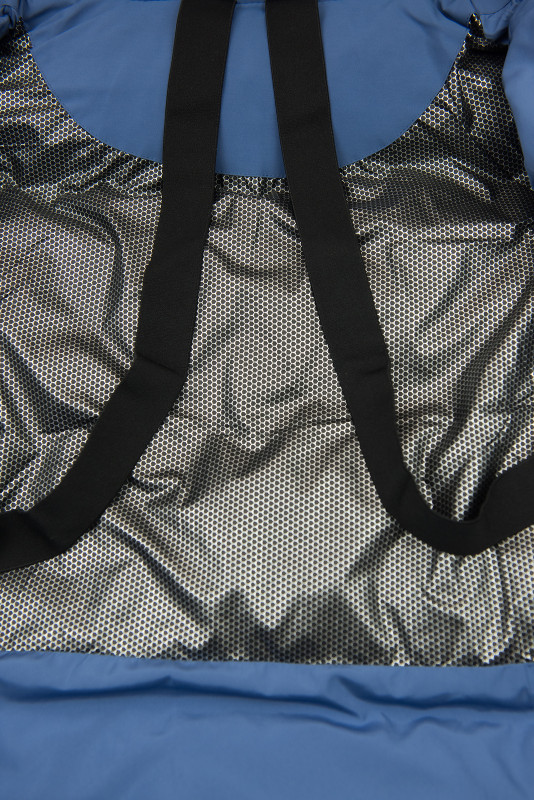 Modrá zimní bunda v prodlouženém střihu BLIZZARD