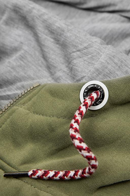 Prodloužená mikina černá/khaki/šedá