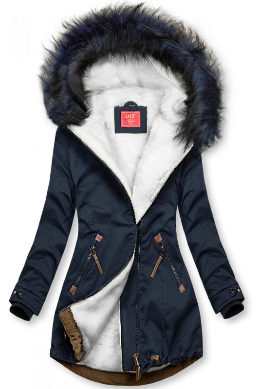 Modro-bílá zimní parka