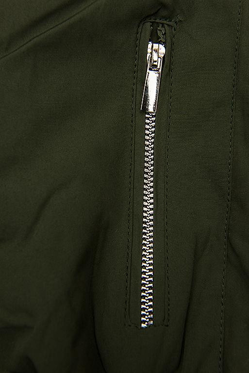 Khaki-bílá parka na zimu