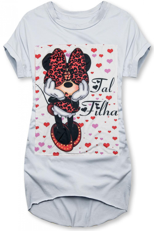 Bílé šaty/tunika PLUS SIZE s nášivkou
