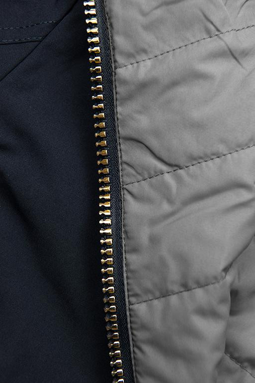 Tmavě modro-šedá oboustranná parka