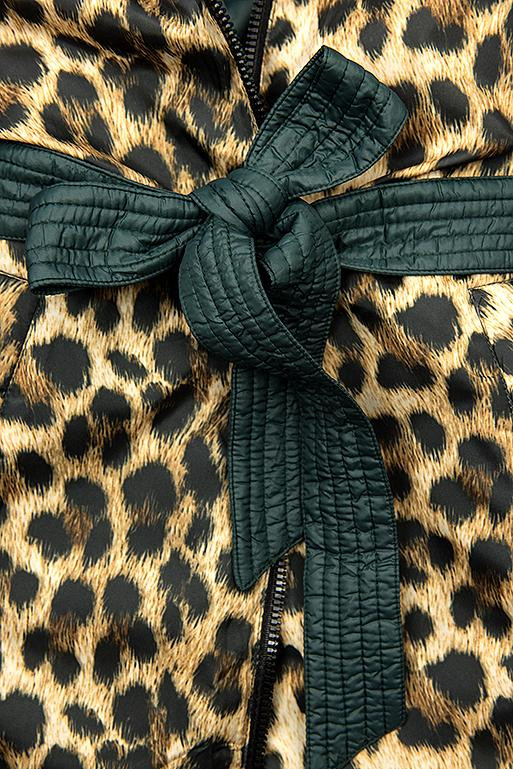Oboustranná bunda zelená/leopardí vzor