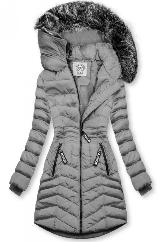 Šedá zimní bunda FASHION