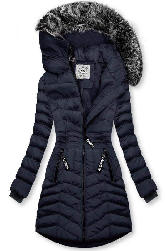 Tmavě modrá zimní bunda FASHION