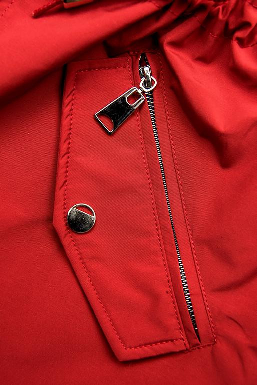 Jarní oboustranná parka, červená-černá