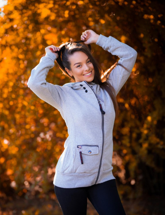 Šedá mikina na zip