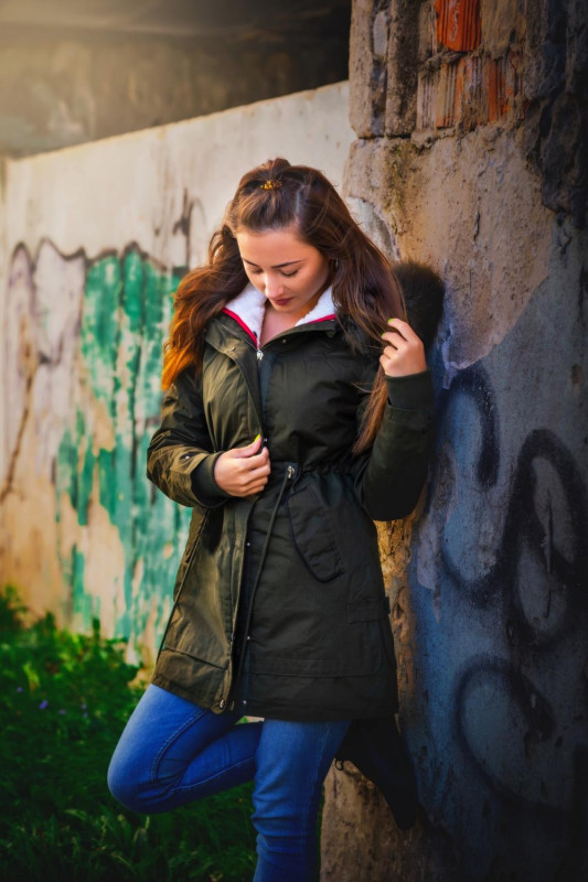 Khaki parka s odnímatelnou podšívkou od LHD