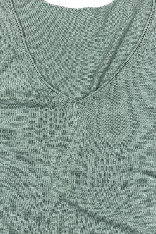 Zelený lněný top