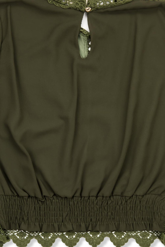Khaki halenka s krajkou