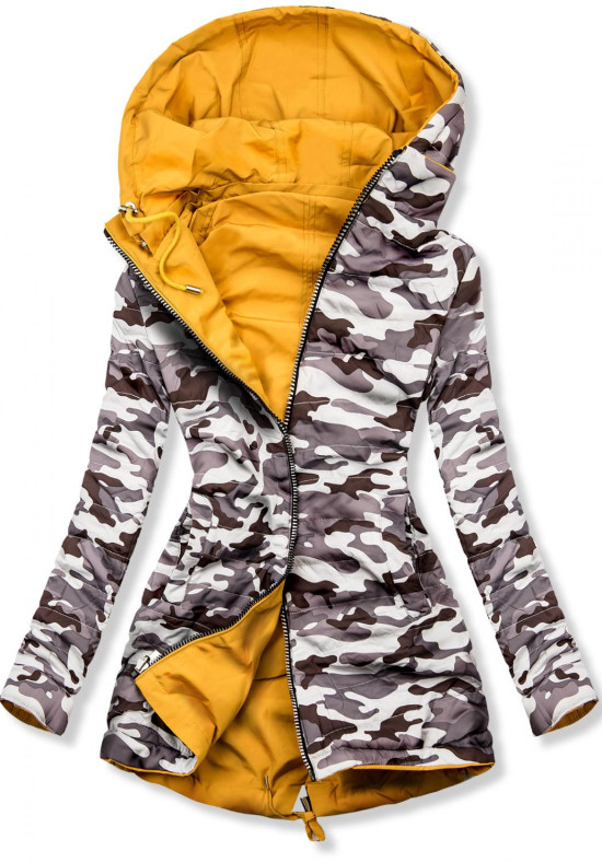 Žlutá oboustranná army parka