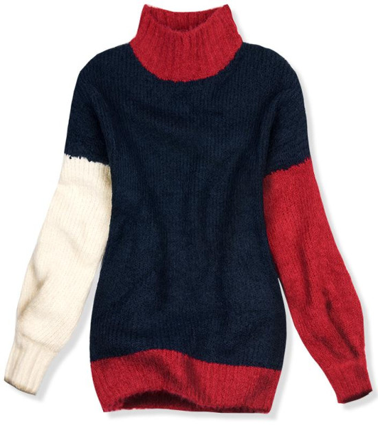 Tmavě modrý oversized pulovr