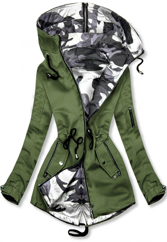 Oboustranná army parka zelená
