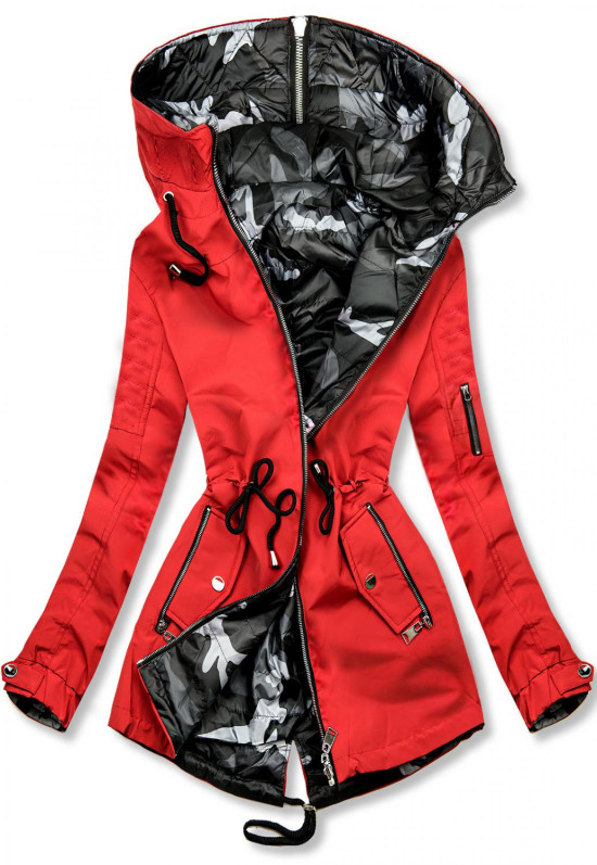 Oboustranná army parka červená